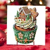 6PCS Diamond Painting Christmas Cake Greeting Cards Congratulations Cards