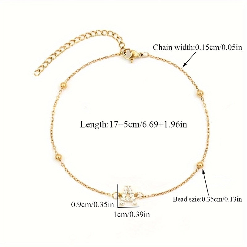 Elegant Minimalist Letter 201 Stainless Steel 304 Stainless Steel Zircon Bracelets In Bulk