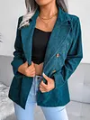 Fashion Solid Color Lapel Collar Buttoned Simple Blazers