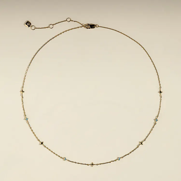 Cosmic Opal Charm Necklace in Gold