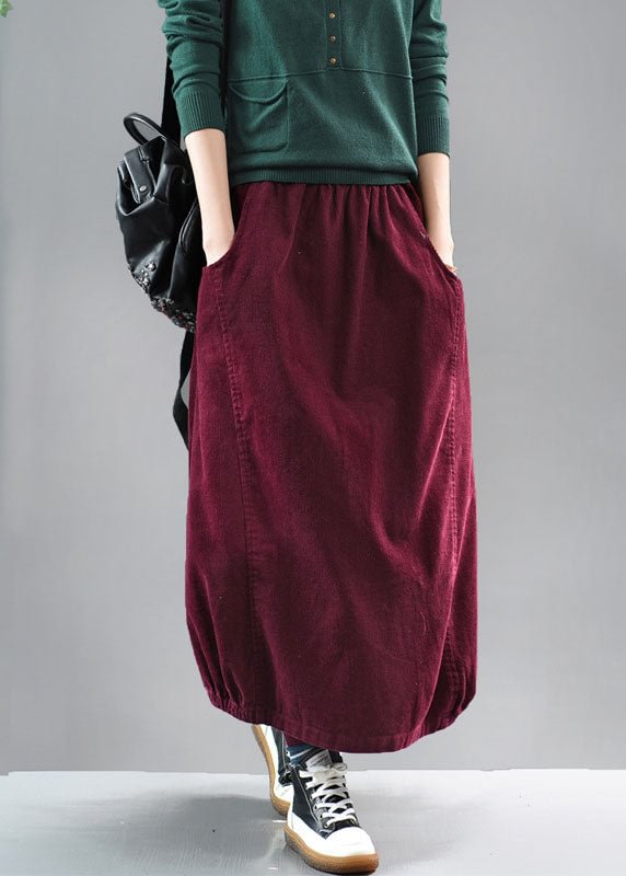 Mulberry Corduroy A Line Skirts pockets