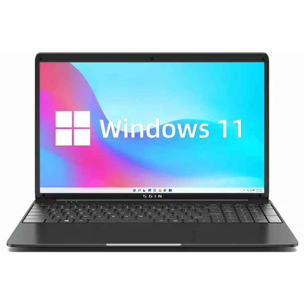 SGIN 15.6 inch 8gb DDR4 256gb SSD Laptop 1366*768 HD Windows 11 Laptop Computer with up to 2.8GHz Quad-core Intel Celeron N4020C, 2.4/5G Wifi, Bluetooth 4.2