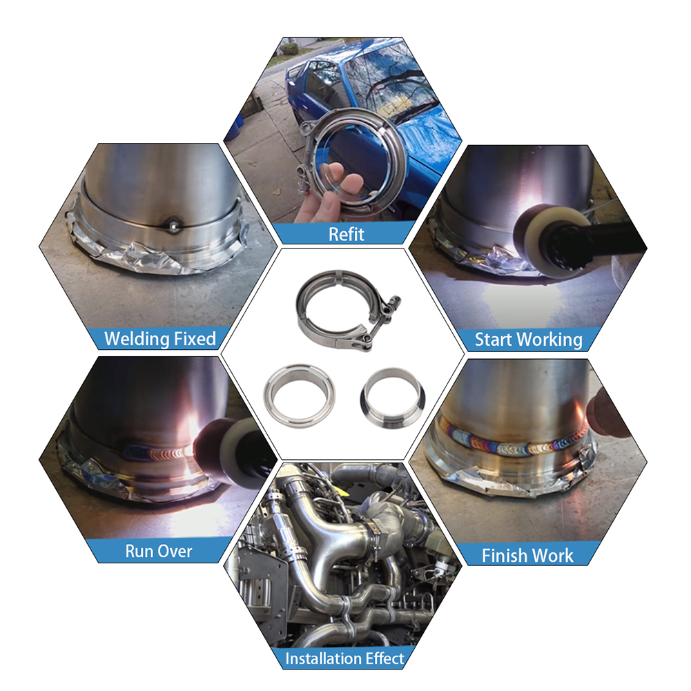 

Stainless Steel 304 V Band Clamp with 2 Flanges SS304 for Exhaust Downpipe, 3.0 inch, 501 Original