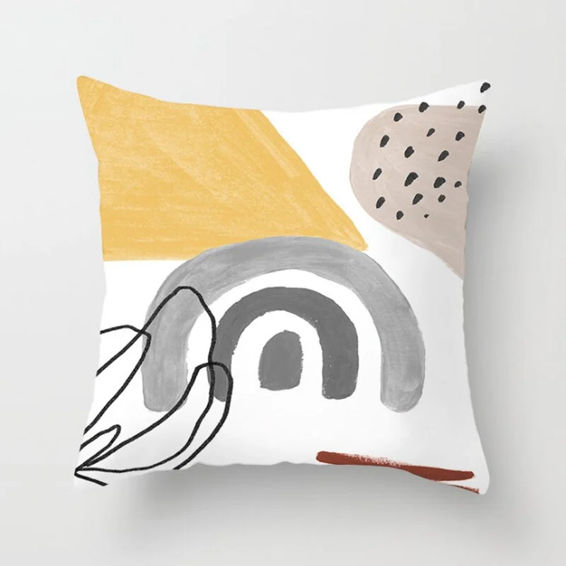 INS Nordic Morandi Cushion Cover Geometric Beauty Flower Art Pillow Cover Bed Car Office Decorative Pillowcase Modern Home Decor
