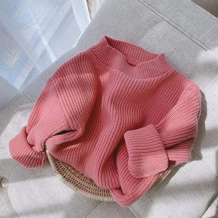 Baby Toddler Solid Color Loose Sweater