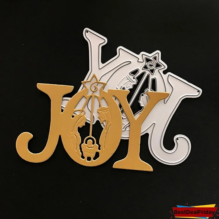 JOY Christmas Craft Dies Cut Metal Cutting Dies Scrapbooking Album Decorative Stamps and Dies