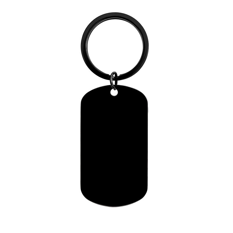 Key Chain Spot Stainless Steel Blank Laser Color Printing Material Holiday Gift Lettering Metal Key Chain