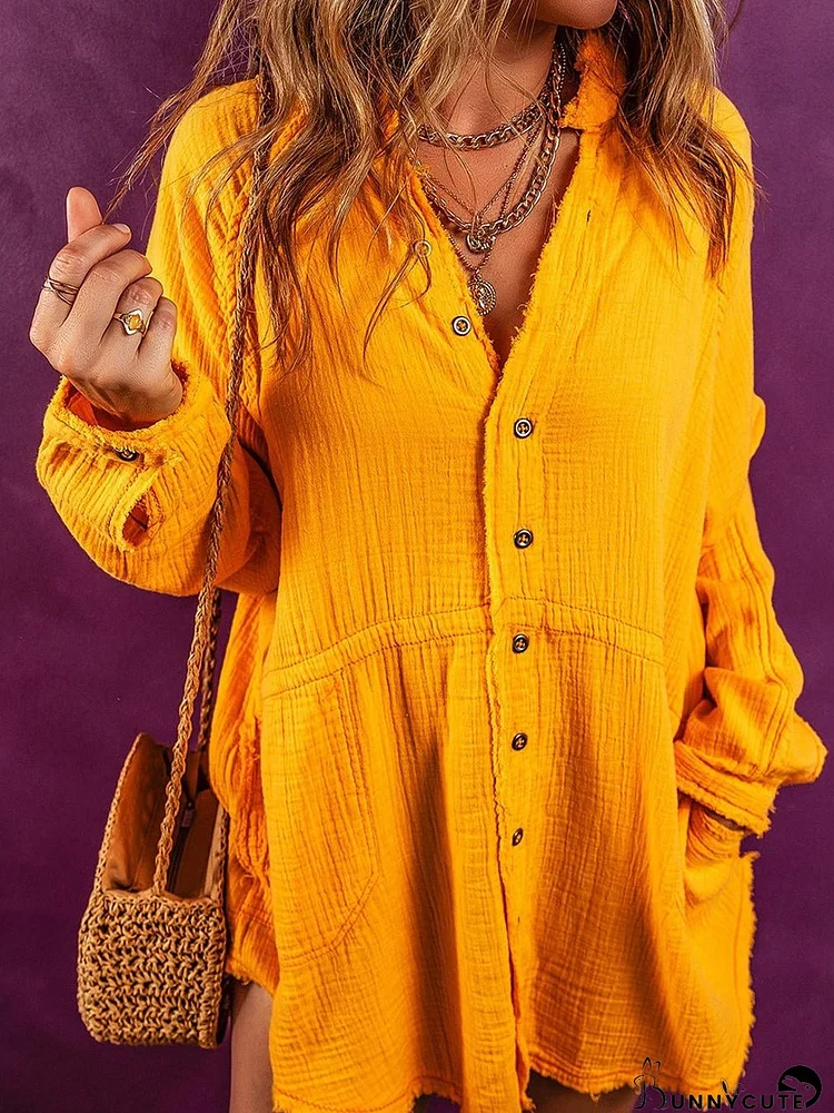 Oversized Textured Edge Tunic Blouse