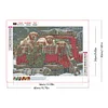 Weihnachten Oldtimer und Welpe - runder Bohrer Diamantmalerei - 40*30cm