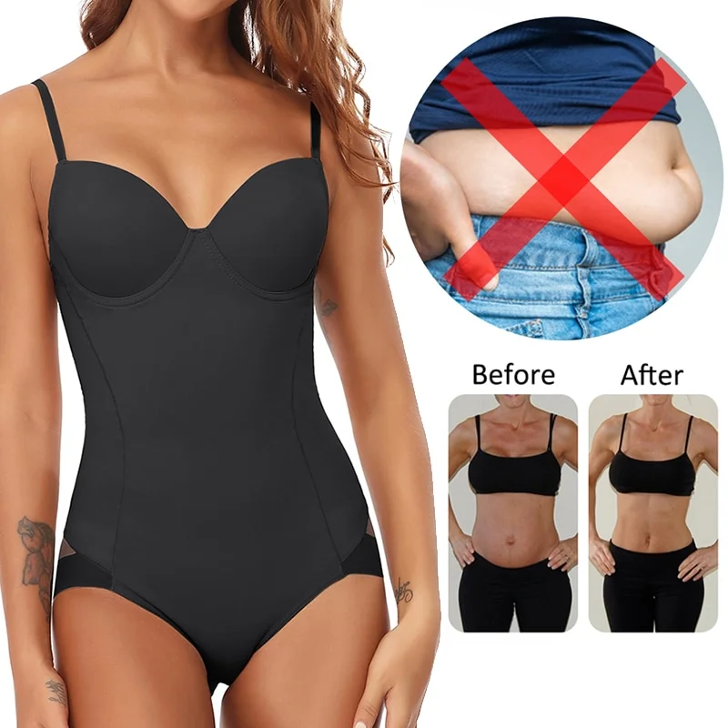 Billionm Women's Shapewear Bodysuits Waist Trainer Vest Slim Full Body Shaper Built-In Bra Camisole Tops Tummy Control Slimming Underwear