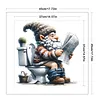 Gnome Going To Toilet-11CT Stamped Cross Stitch 45*45cm/17.72*17.72in tapestrymarket