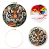 Tiger-DIY Embroidery Kit with Pattern Cotton Threads Needles Hoop 30*30cm/11.81*11.81in tapestrymarket