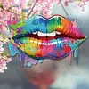 Diamond Painting Acrylic Sexy Lips Hanging Pendant for Wall Window Home Decor