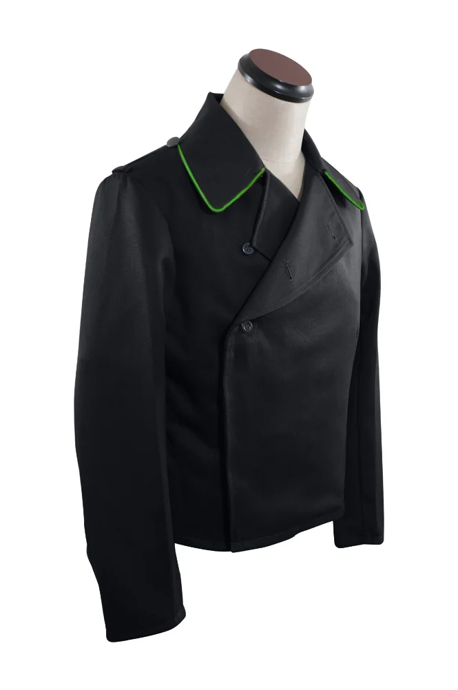   Polizei German Amored Unit Panzer Black Gabardine Wrap Jacket German-Uniform