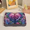 (US Local)Diamond Painting Storage Box DIY 5D Diamond Painting Jewelry Box (Rose)