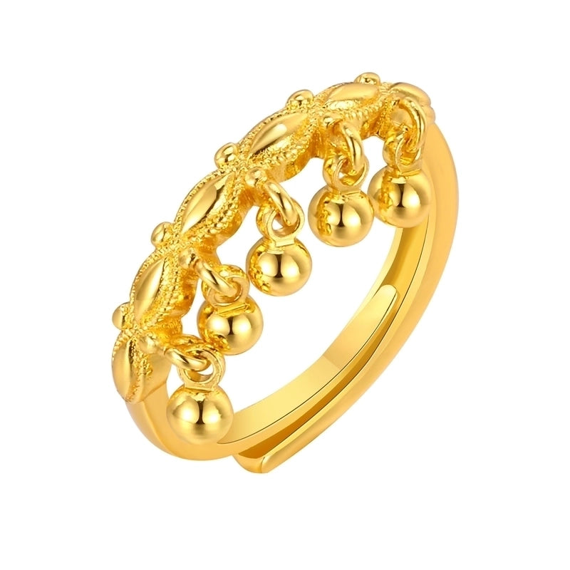 Copper 18K Gold Plated Waves Adjustable Ring