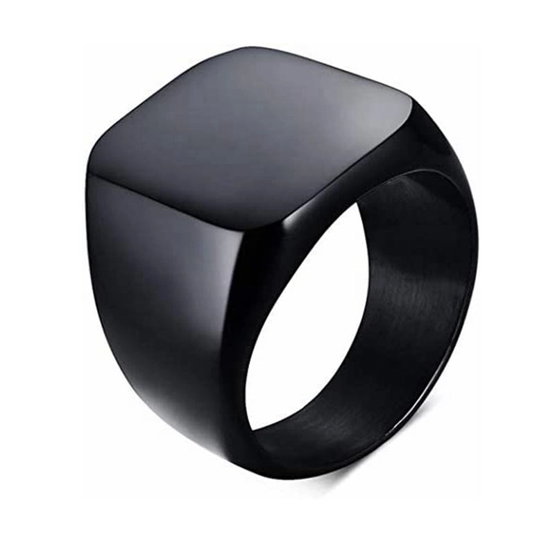 Retro Geometric 304 Stainless Steel Polishing Plating Black Plated Men’S Rings