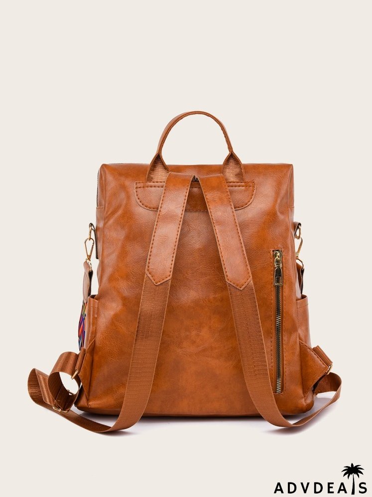 Geo Graphic Tape Decor Backpack