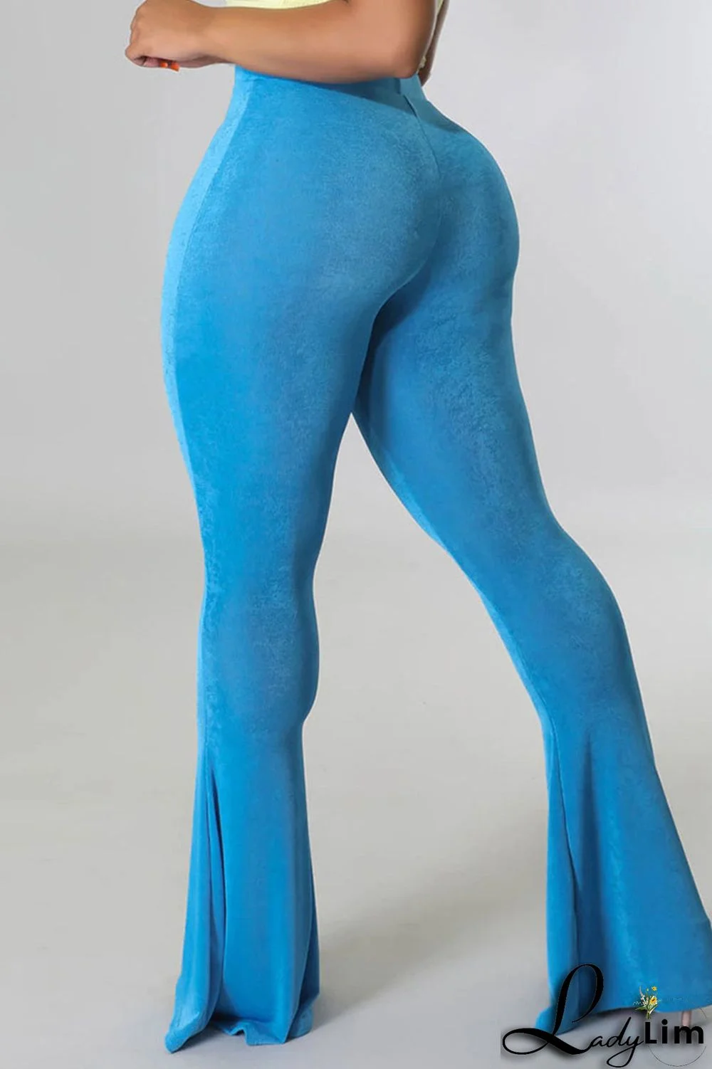 Rose Red Casual Solid Patchwork High Waist Speaker Solid Color Bottoms