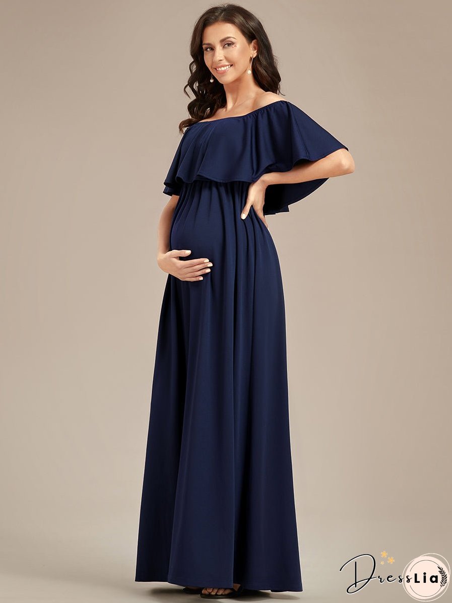 Off Shoulder Pleated A Line Wholesale Maternity Dresses