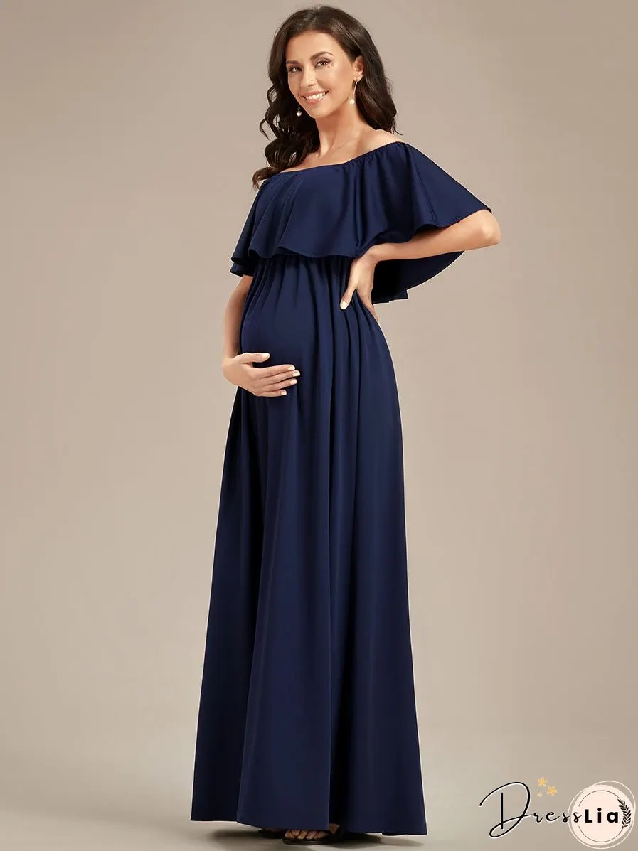 Off Shoulder Pleated A Line Wholesale Maternity Dresses