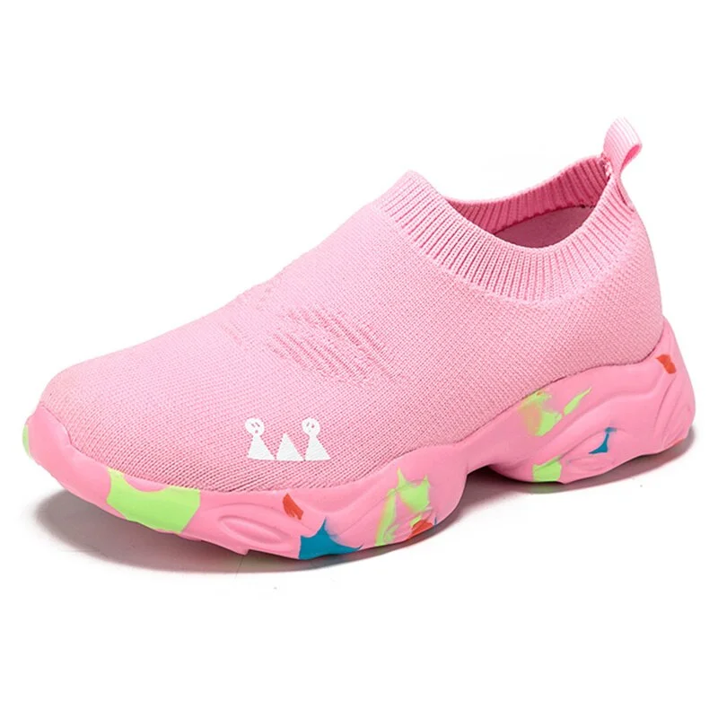 MWY Kids Shoes Non-Slip Kid Sneakers Summer Children Sport Shoes Lightweight Breathable Boy Girl Slip-On Shoes Pink Cartoon Boot
