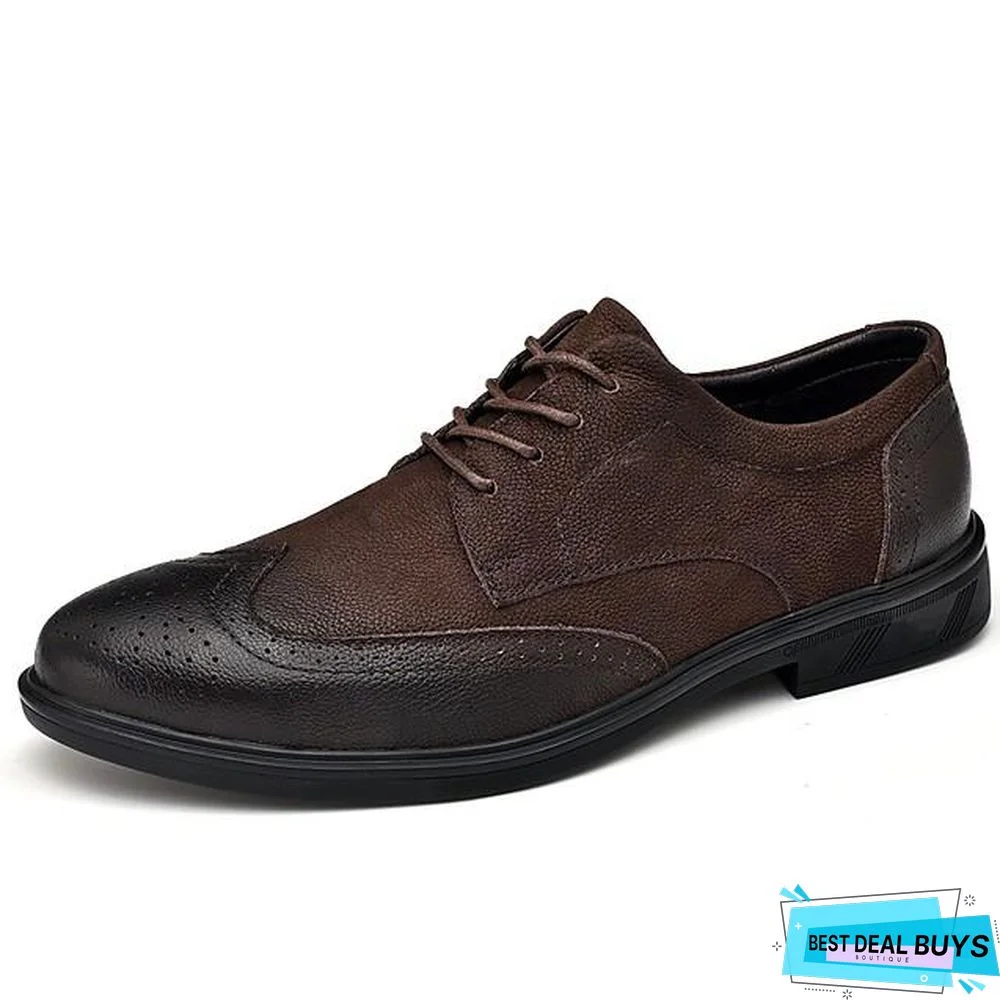 Men's Summer / Fall Classic Daily Oxfords Cowhide Black / Brown