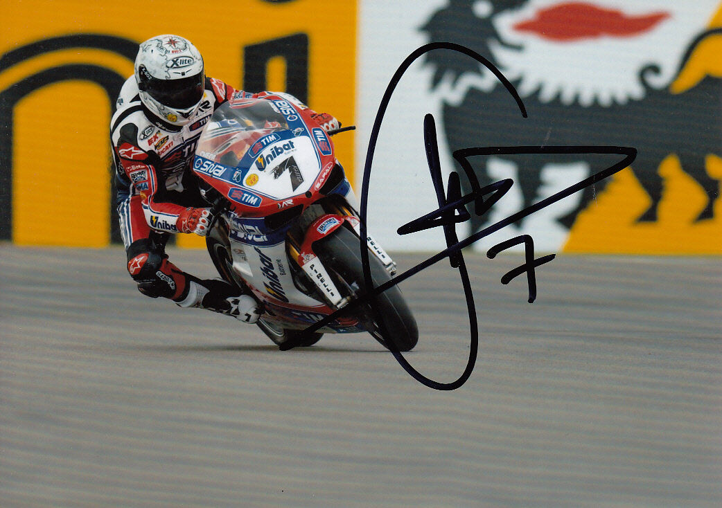 Carlos Checa Hand Signed 2012 Althea Ducati 7x5 Photo Poster painting WSBK 9.