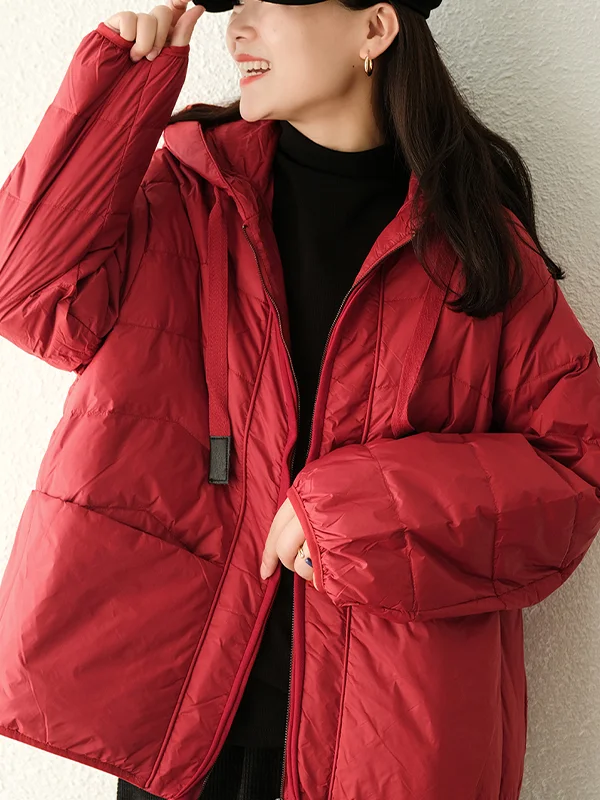 Simple Casual Solid Color Hooded Coat - yankia