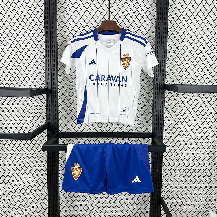 24/25 Real Zaragoza Home Jersey - Kids Kit