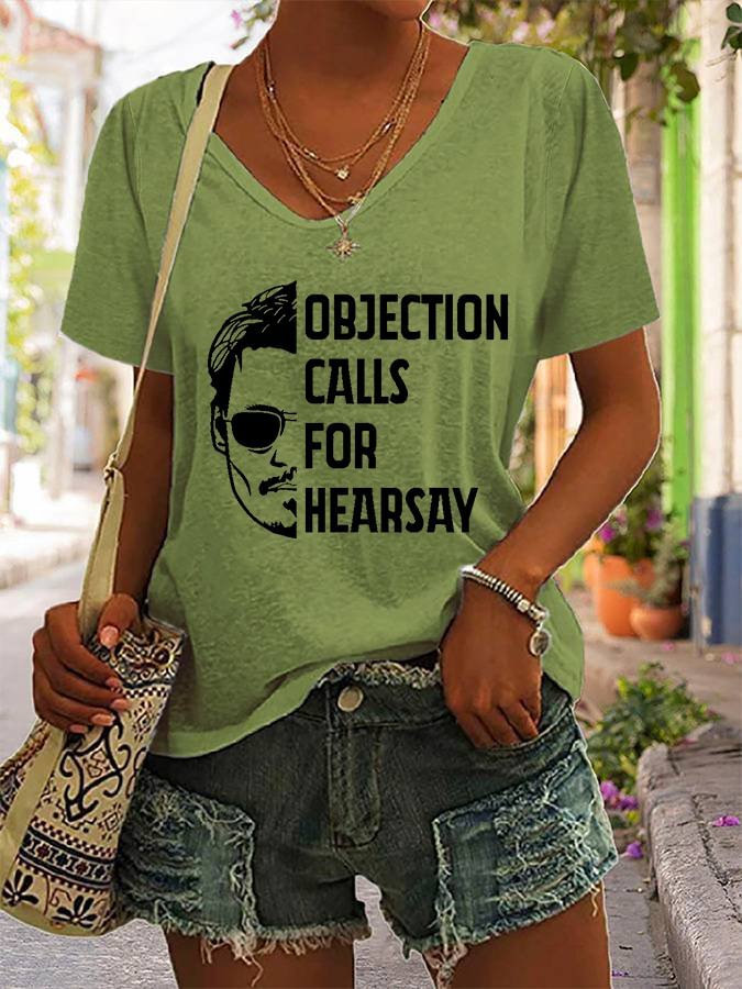 OBJECTION,CALLS FOR HEARSAY JUSTICE FOR JOHNNY Print T-Shirt