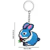 Rabbit Beaded Counted Cross Stitch Ornament Kit Cross Stitch Bead Keychain (A)