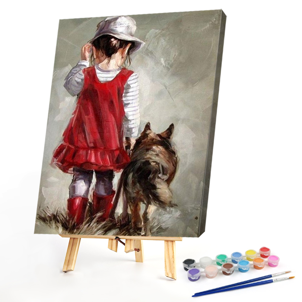 

40*50CM - Paint By Numbers - Red Skirt Girl, 501 Original