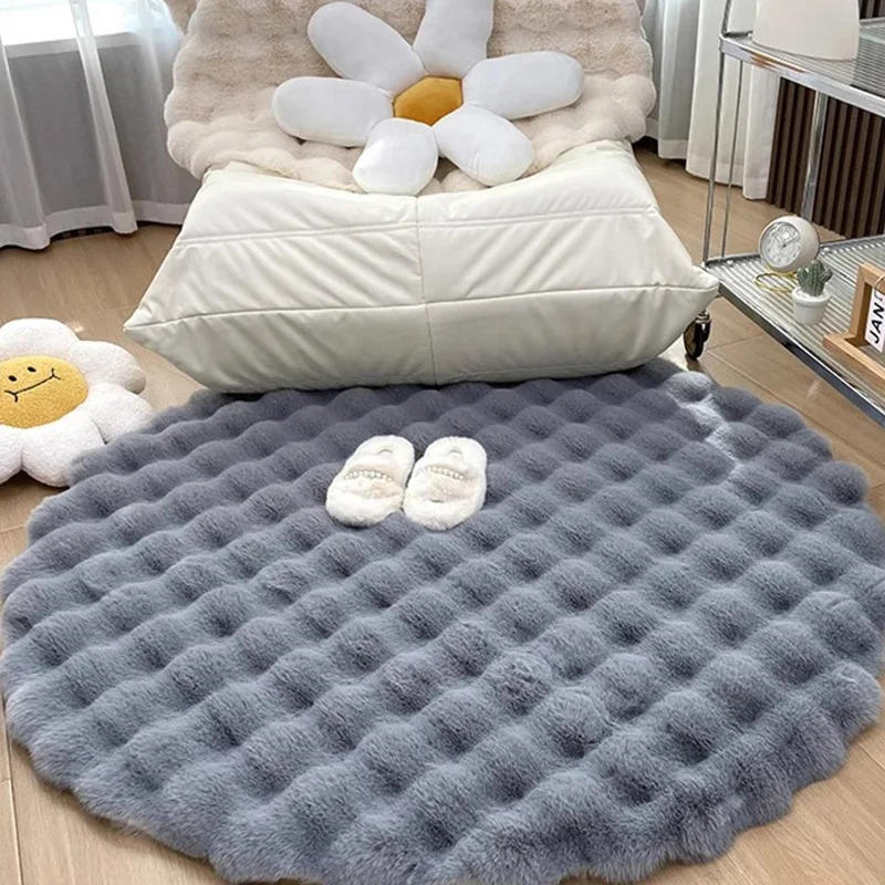 Nigikala Round Carpets for Living Room Plush Floor Mat Soft Area Rugs Bedroom Bedside Fluffy Rug Shaggy Carpet Room Decor