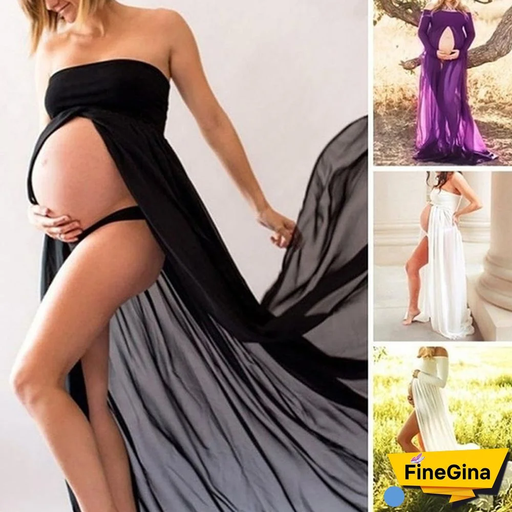 Maternity Photography Dress Front Open Maternity Photo Shooting Maternity Dress