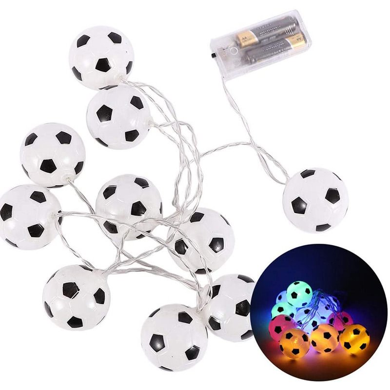 Soccer Balls String Lights 10 LED Football Garland Lights Bedroom Home
