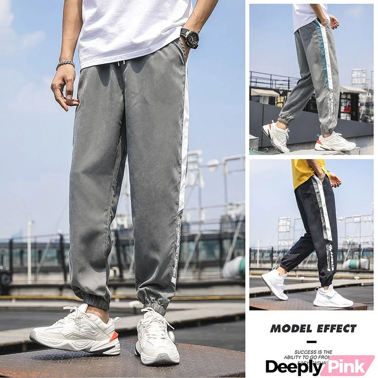 Men Plus Size Casual Mid Waist Drawstring Loose Jogger Pants