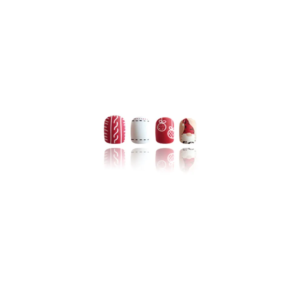 Churchf Churchf Short Square A Candy Santa Claus Christmas Elements Fake Nails Finished Wear A Holiday Nail