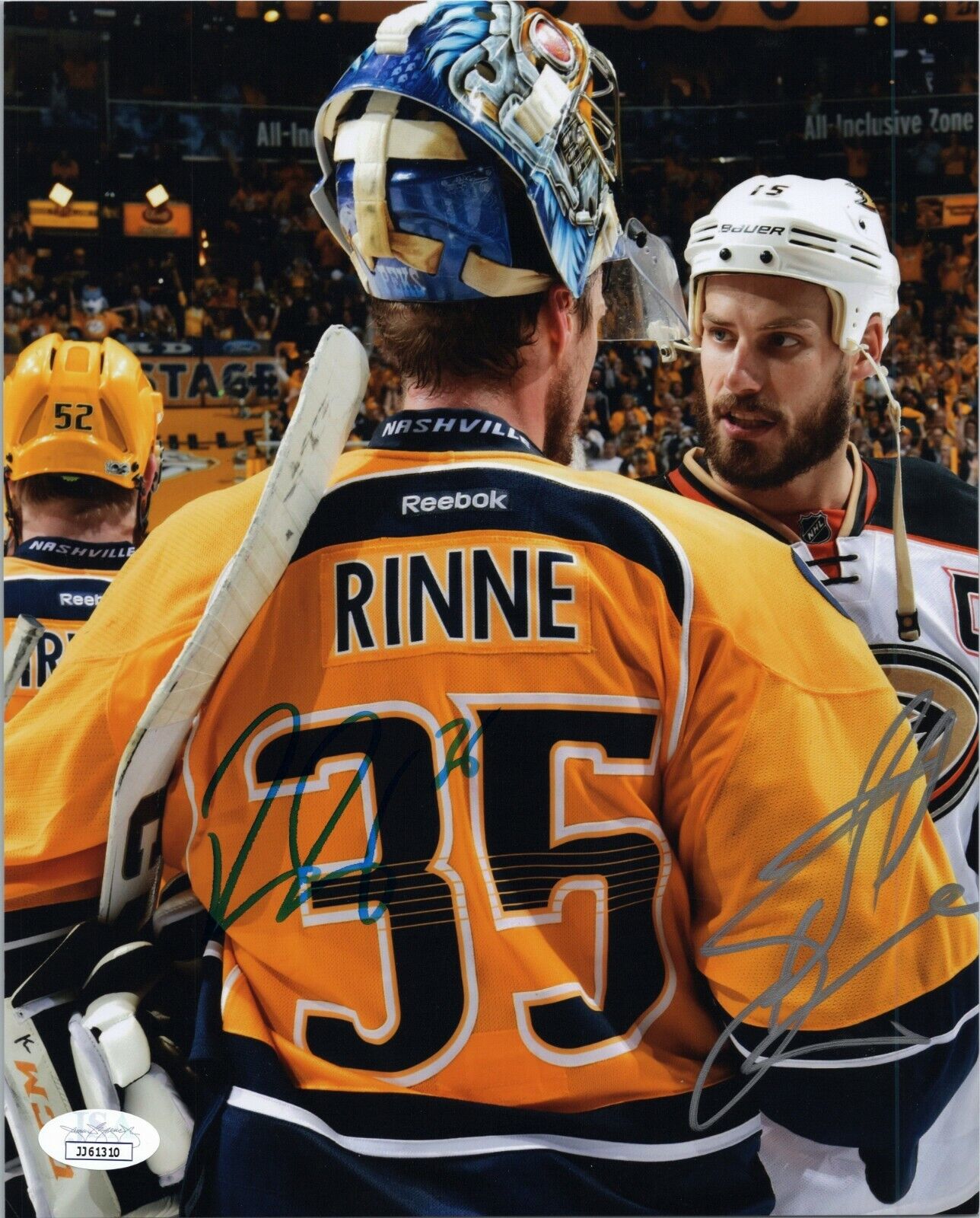 PEKKA RINNE & RYAN GETZLAF Authentic Hand-Signed Nashville Predator