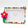 Flower DIY Building Block Photo Frame Kit,Creative Handmade Assembled Photo Frame Handmade Craft Gift Home Tabletop Display Decor 4x6 Inch