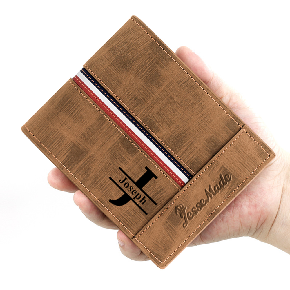 Portefeuille Classique 1 Prénom et Lettre Personnalisés avec Photo Porte-Monnaie Carte