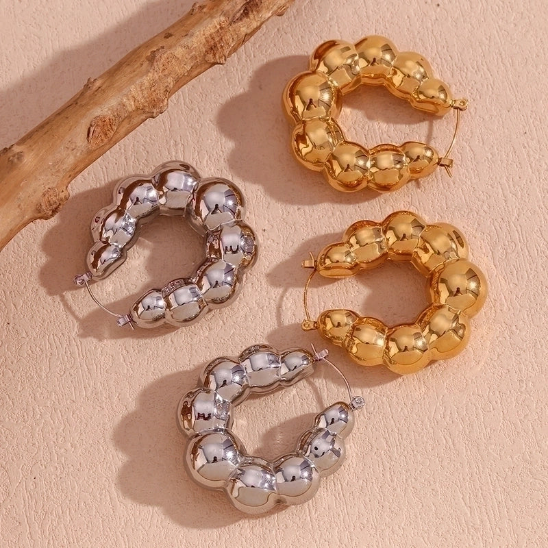 1 Pair Vintage Style Minimalist Classic Style Solid Color Plating 304 Stainless Steel 18K Gold Plated Earrings3