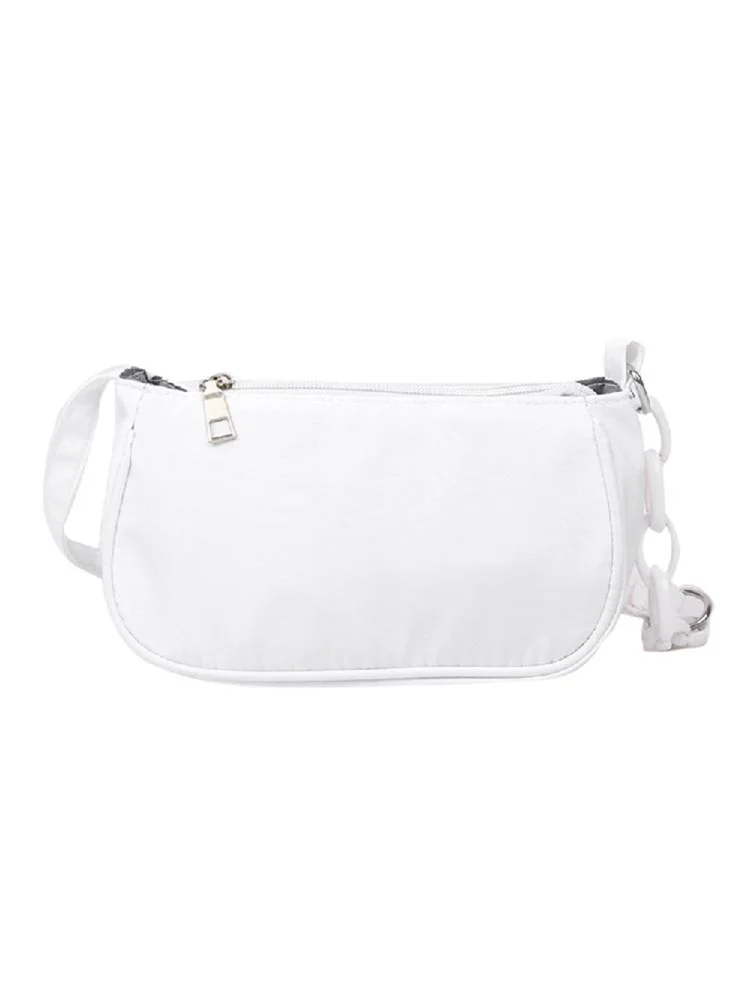Women Casual Handbag Simple Nylon Daily Female Totes Shoulder Bags (White)