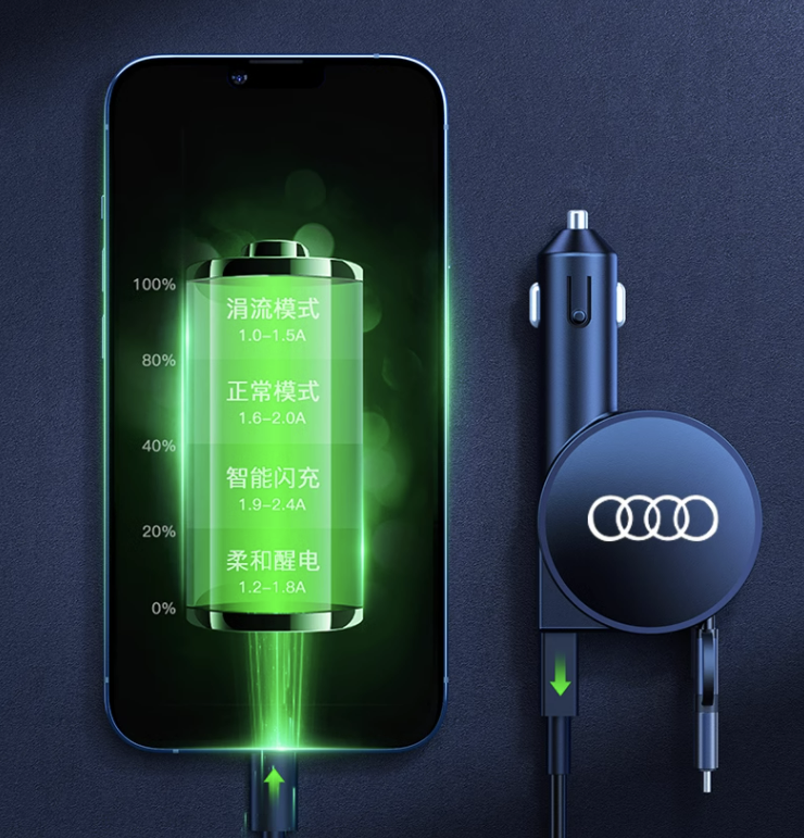 Multifunctional retractable car charger