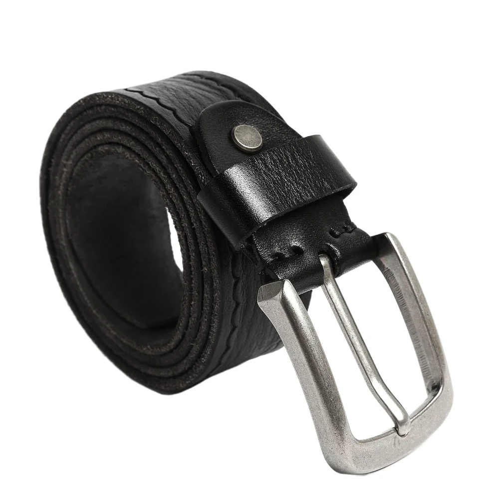 Men's Belt Spot Steel Buckle Cowhide Men's Belt Leather Buckle Casual Leather Belt