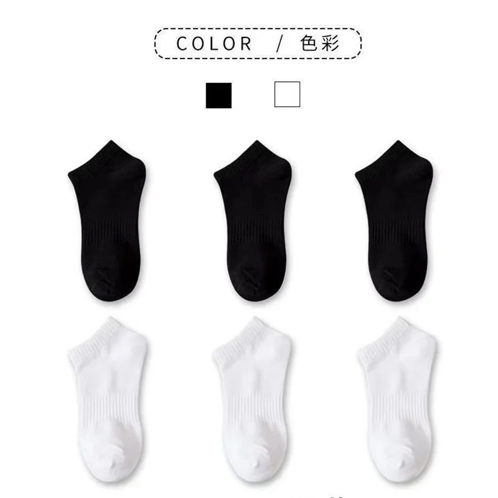 Multiplewell 6 Pairs Fast Shipping Classic Black White Gray Cotton Boat Socks Men High Quality Breathable Socks No Show Ankle Socks Pack