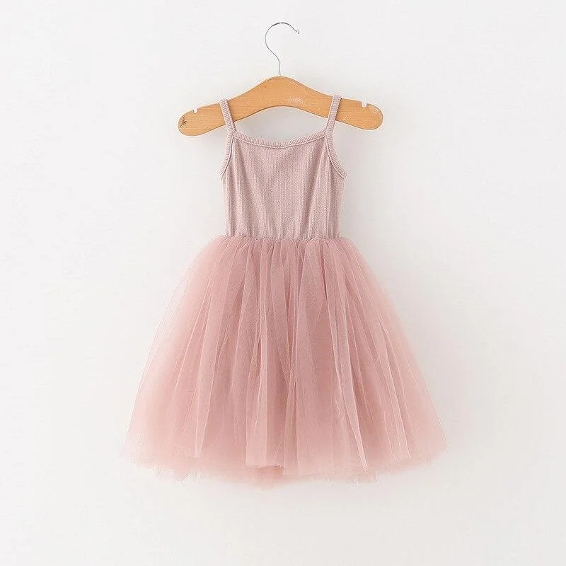 Girls Summer Sleeveless Dress 3 4 7 8 Years Kids Casual Tutu Dresses Outfits Children Lace Mesh Birthday Party Dress for Girls