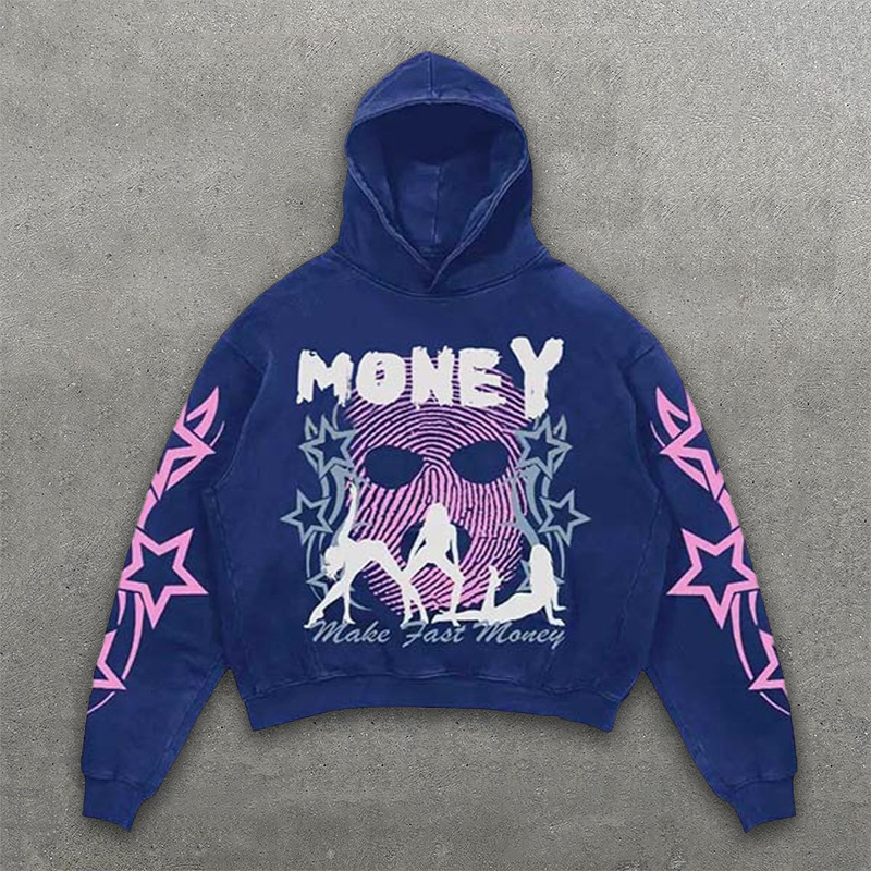 Make Fast Money Print Long Sleeve Hoodies