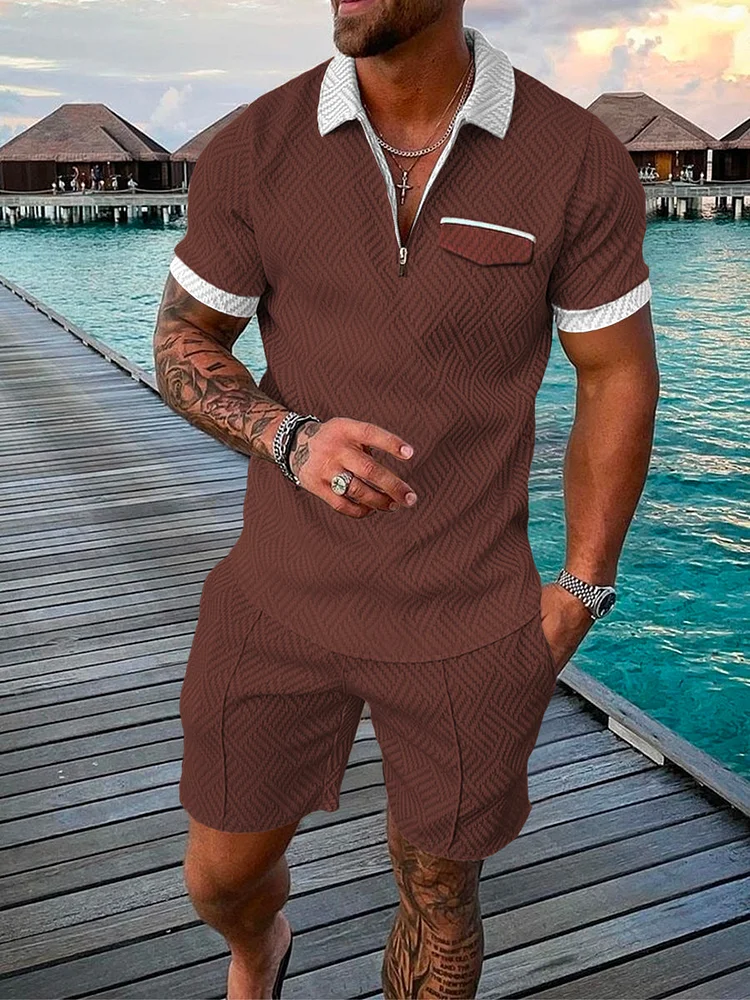 Men's Brick Red Polo Suit