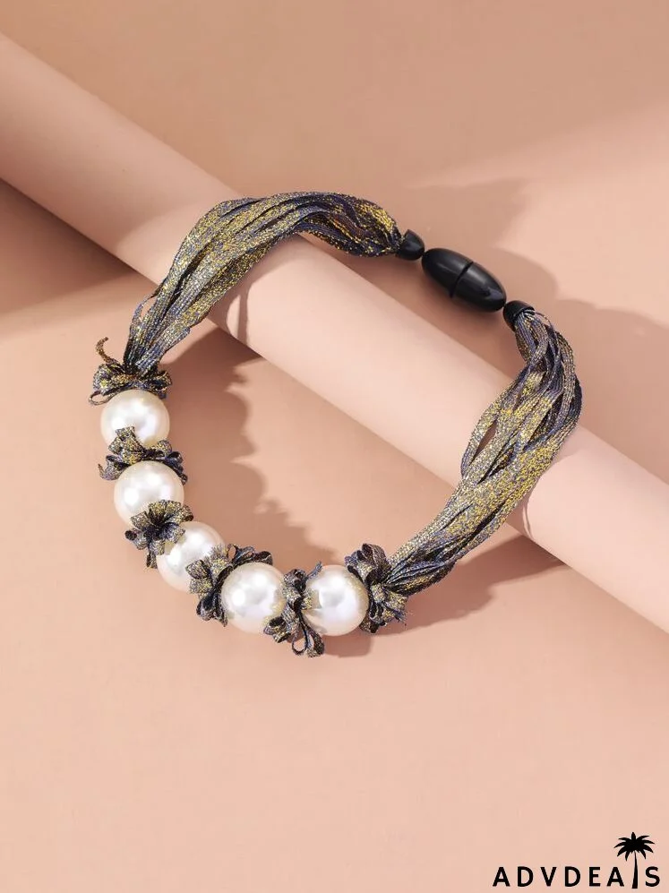 Faux Pearl Decor Necklace